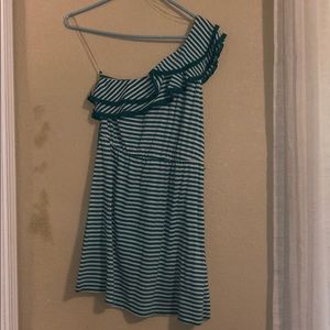 Teal Blue One Shoulder Summer Dress